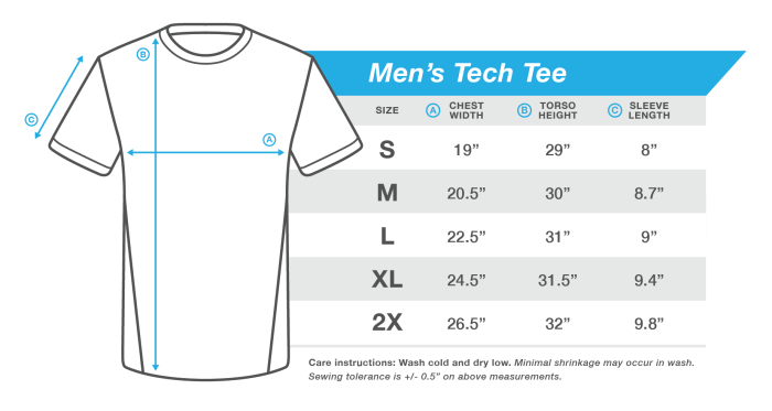 Sizes for men's dress shirts