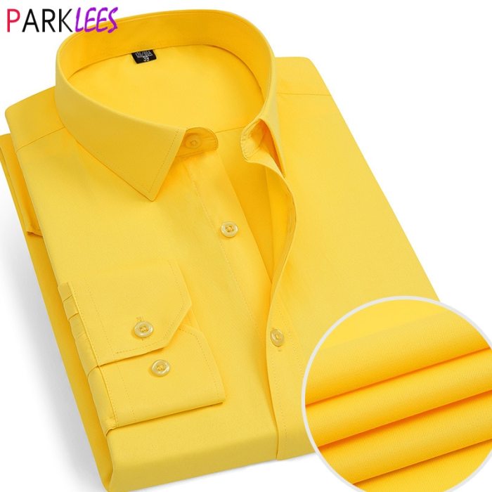 Yellow gold mens dress shirt