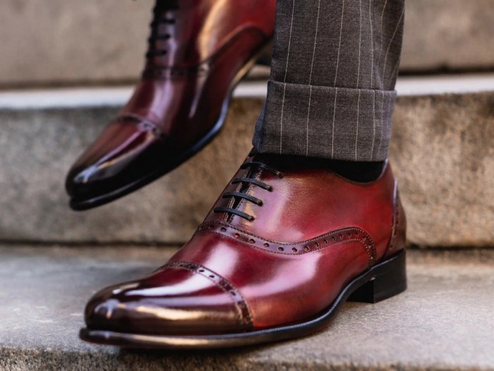 Mens burgundy dress shoes